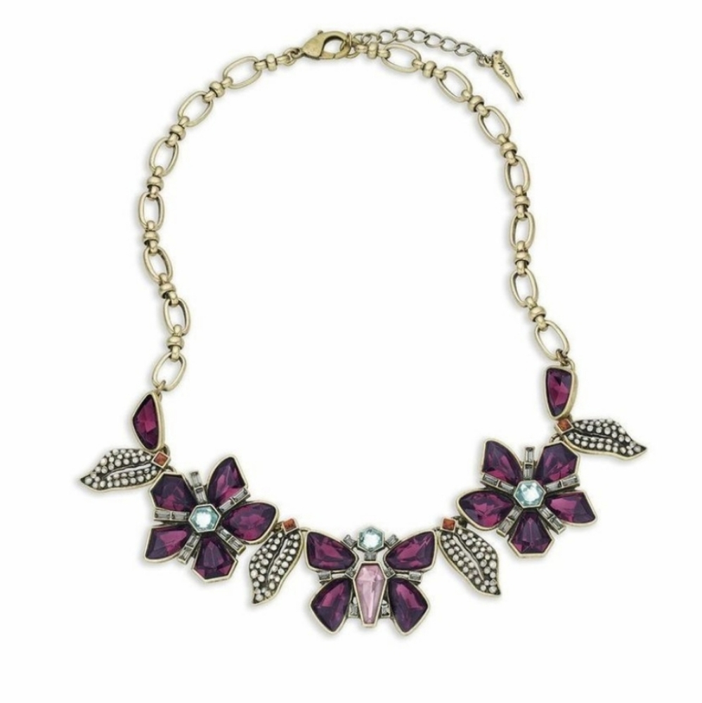 Chloe and Isable Purple Butterfly statement necklace